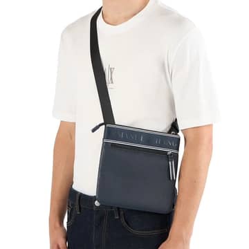 ARMANI EXCHANGE Flat zip crossbody bag, Navy · 2