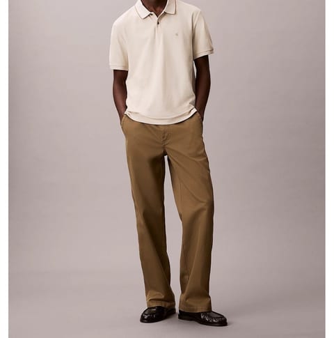 Refined Tipped Oatmeal piqué polo shirt