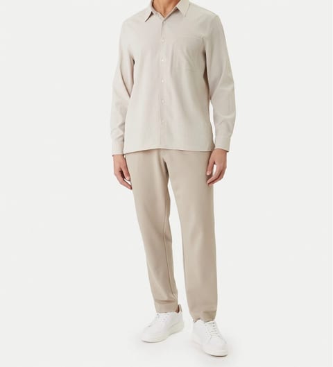 Oatmeal seersucker shirt