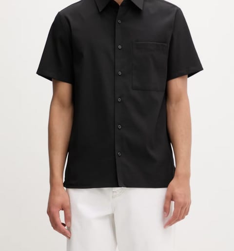 Dark Sapphire seersucker short-sleeve shirt
