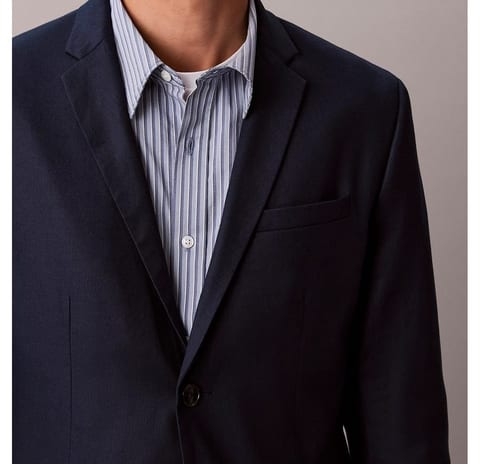 Dark Sapphire slim linen blazer