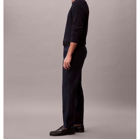 Dark Sapphire slim linen trousers