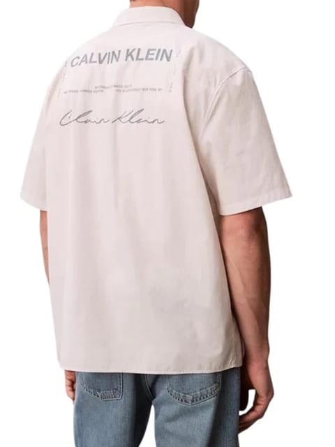Sand poplin short-sleeve shirt