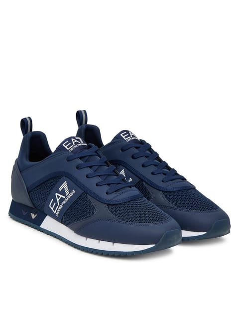Navy+white trainers