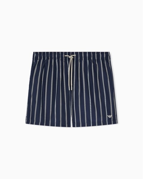 Strip Blue-Nut-Black swim shorts