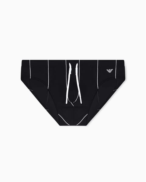 Pinstripe Blac-Cream swim briefs